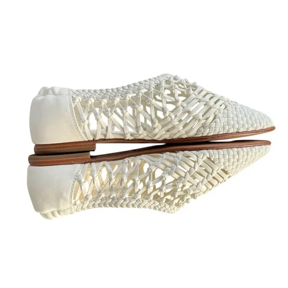 SIMKHAI Eden Woven Leather Ballet Flats in Ivory Women’s Size 10.5 - Picture 6 of 11